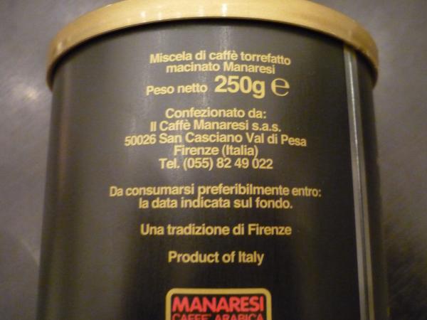 Manaresi Caffè Espresso - Gourmet grani 250g - text
